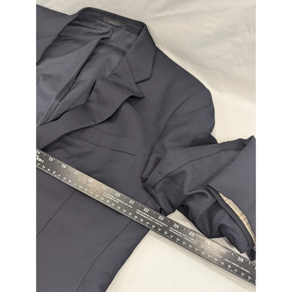 New No Tags Ralph Lauren Blazer Sports Coat Wool Navy Gold Button Jacket 42R 46